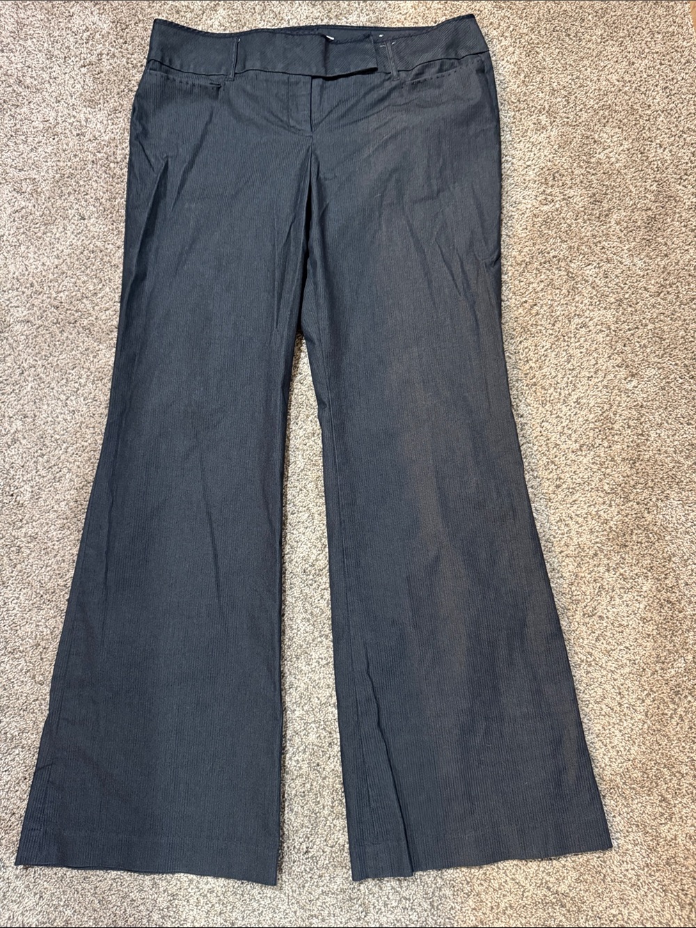 LOFT Charcoal Wide-Leg Pants 14L Dark Charcoal